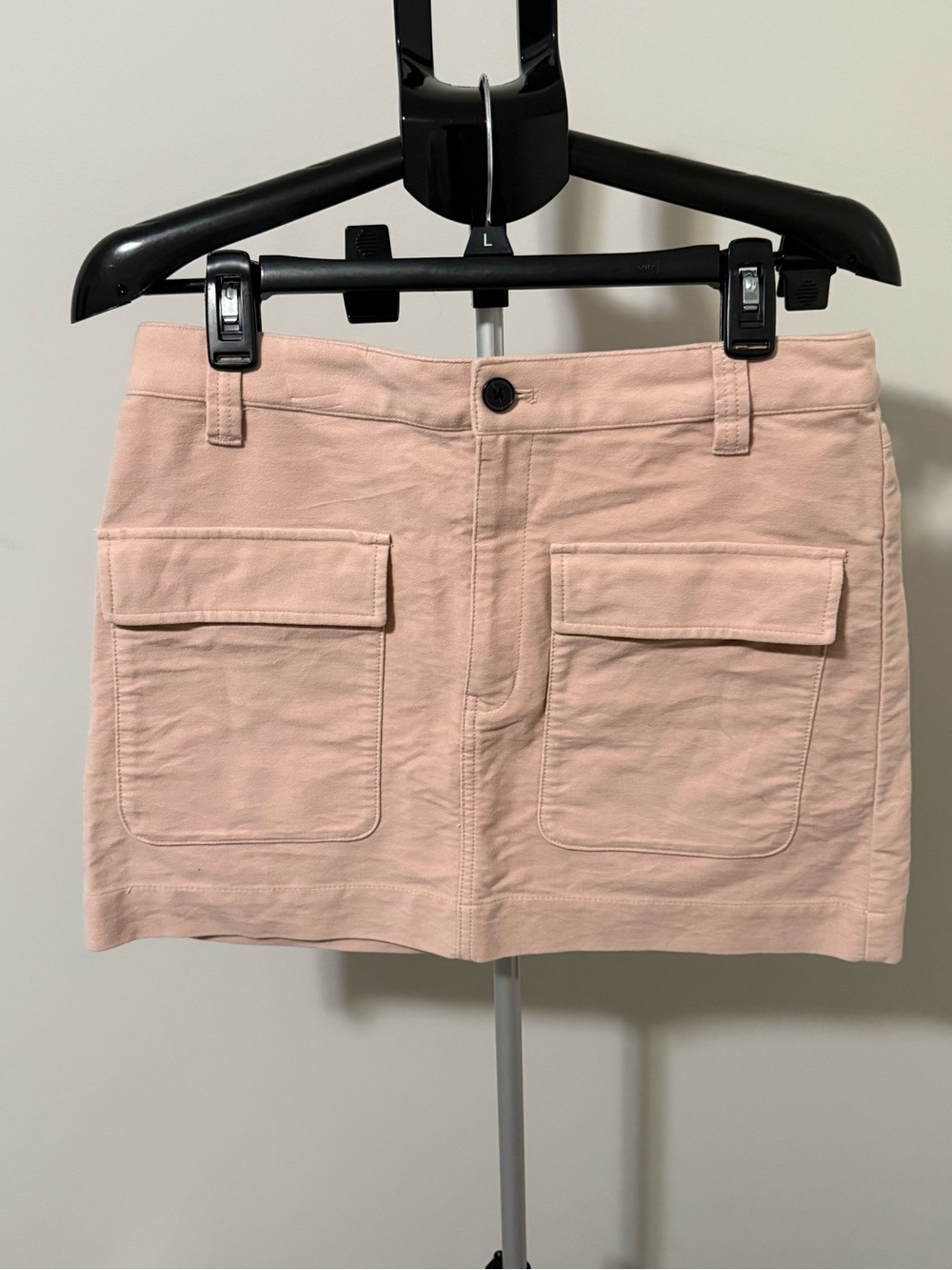 Madewell Blush Pink Utility Mini Skirt Patch Pocket Stretch Cotton Size 4